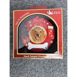 Golden Retriever Hand Painted Christmas Dog Ornament Can Be Personalized For You